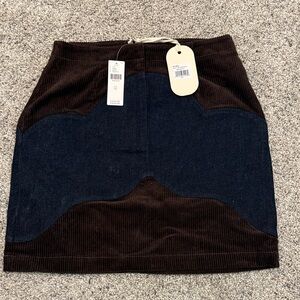 Western Denim & Corduroy Skirt